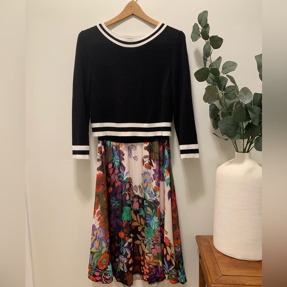 COPY - Maeve by Anthropologie Osceola Floral Sweater-Top Dress